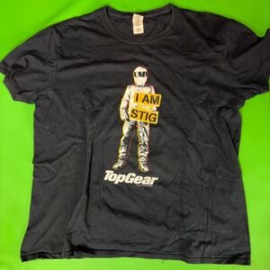 VTG Y2K Top Gear T-Shirt Mens XL Black I Am The Stig 2005 Graphic Tee Softstyle